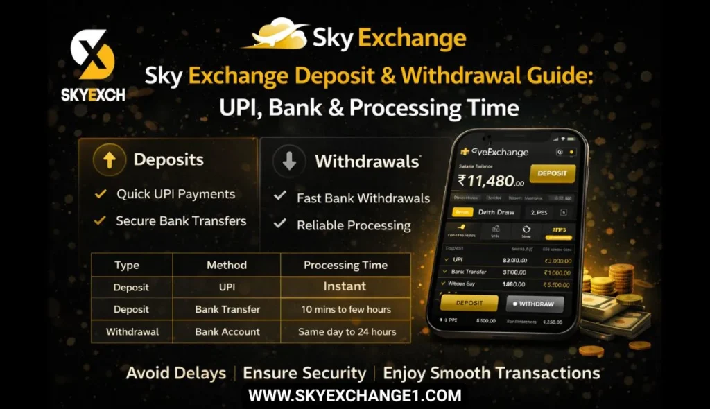 Sky Exchange Deposit & Withdrawal Guide, UPI, Bank & Processing Time