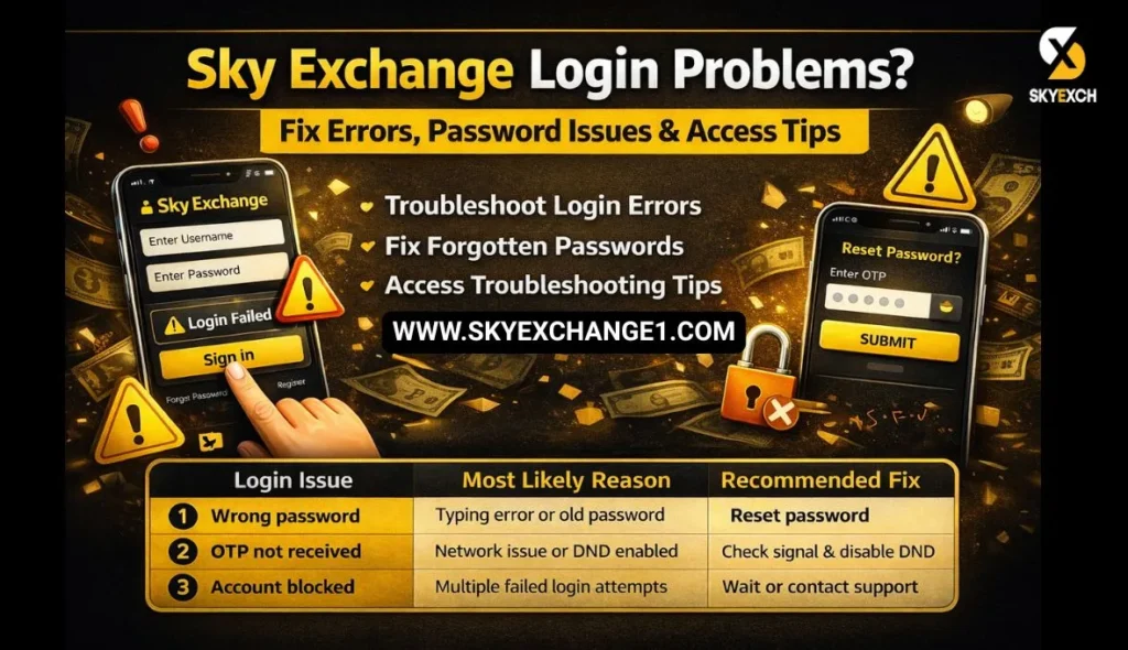 Sky Exchange Login Problems Fix Errors, Password Issues & Access Tips