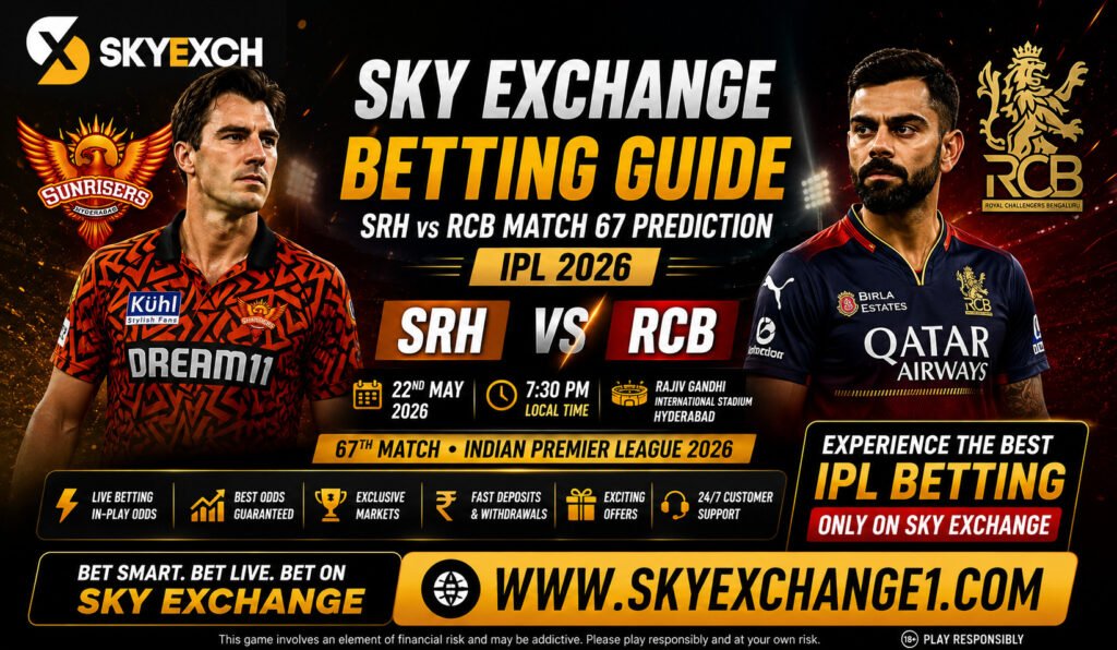 Sky Exchange IPL 2026 Prediction SRH vs RCB Match 67 Betting Preview